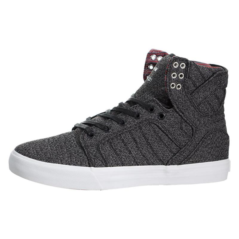 Buty Supra SKYTOP - Sneakersy Wysokie Męskie - Szare (DNTU-08943)